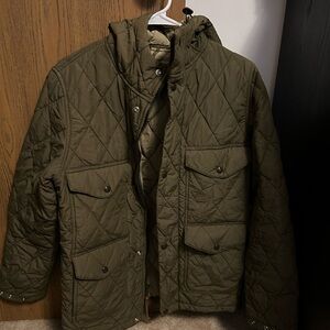 J Crew Olive Quilted Jacket